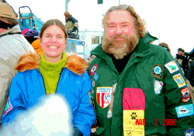 Susan Butcher and Spike in 2002